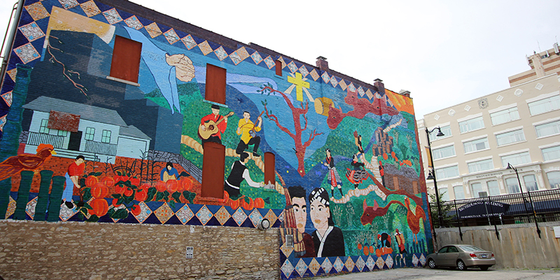 Downtown KCK Mural | "Facing the Past, Looking to the Future: A Kansas Hmong Storycloth"
