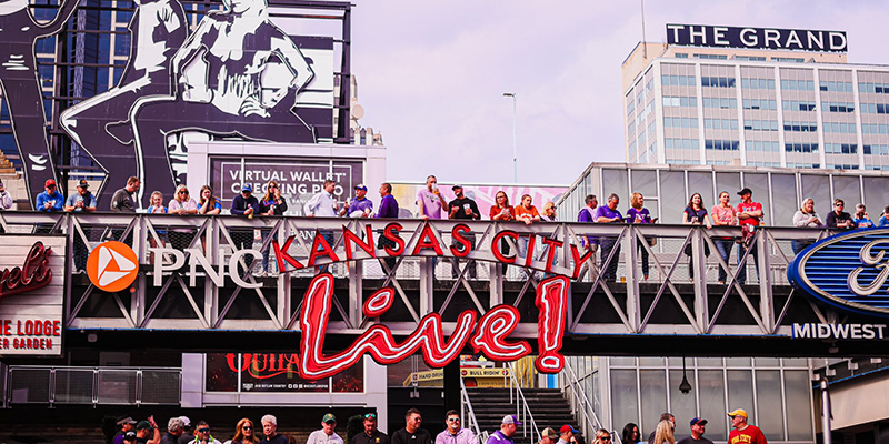 Fans in the KC Live Block for a watch party